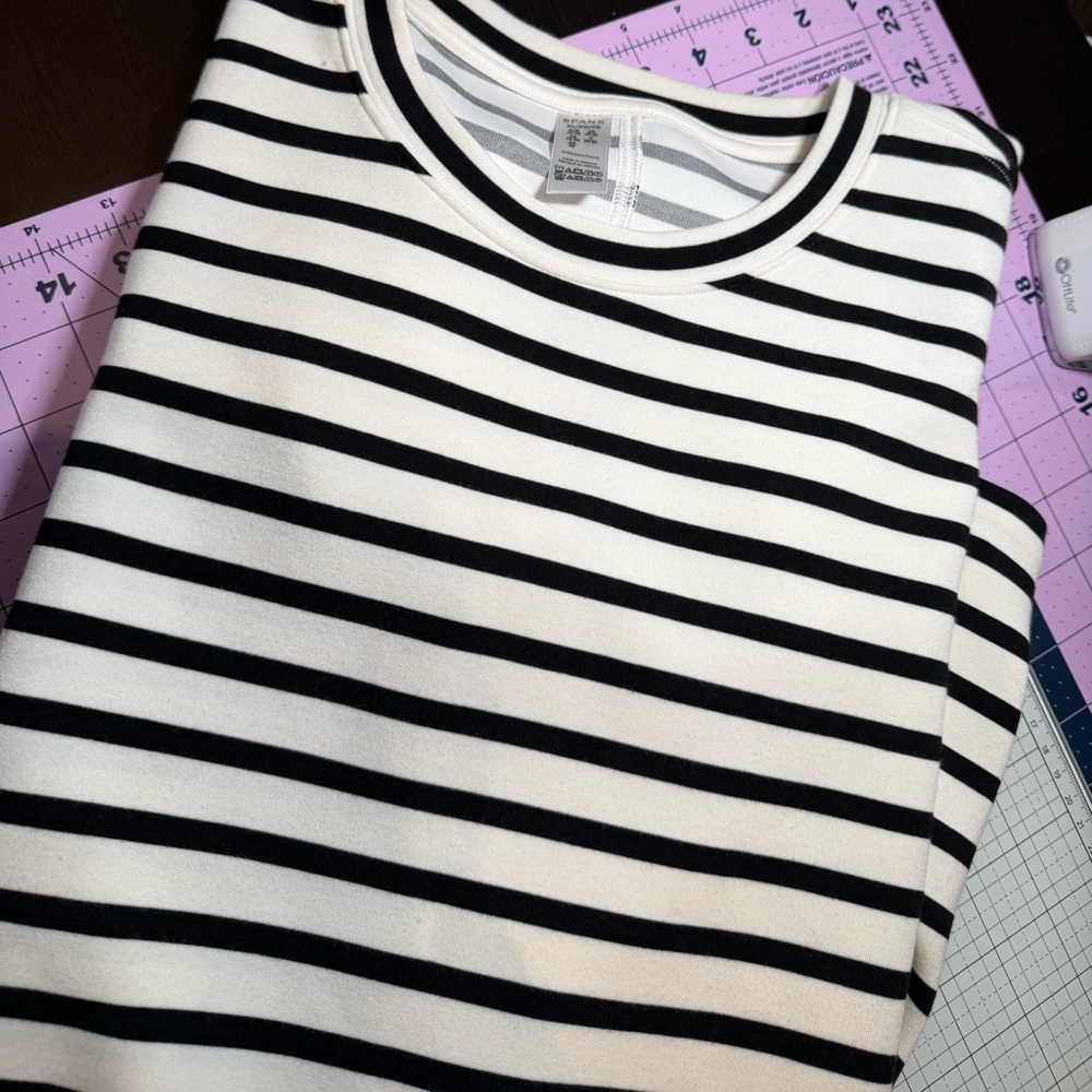 SPANX Black and White Striped Midi Dress - Picture 8 of 9